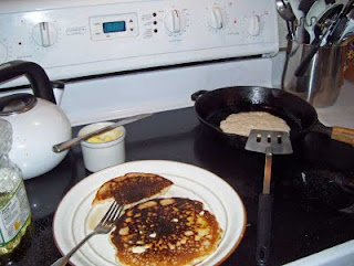 Pancakes for breakfast - quick and easy with a mix.