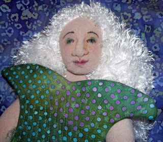 Close-up of the Mermaid Fabric Book I created in 2006.