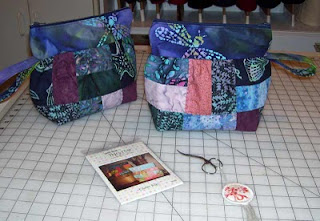 I sewed these two Clutter Bug bags today.