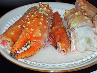 crab legs thawing for dinner