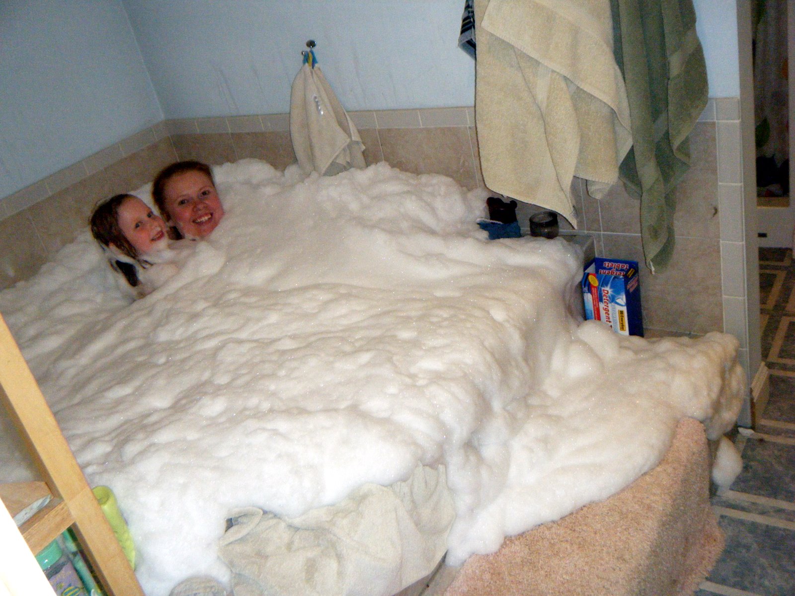 My 34th Year Bubbles overflow the tub