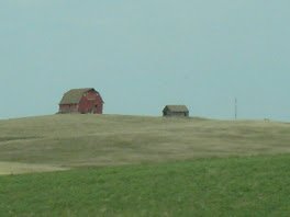 Lonely Red Barn and Outbuilding
