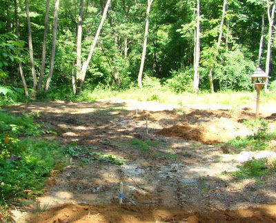 Areas surveyed and staked for grading