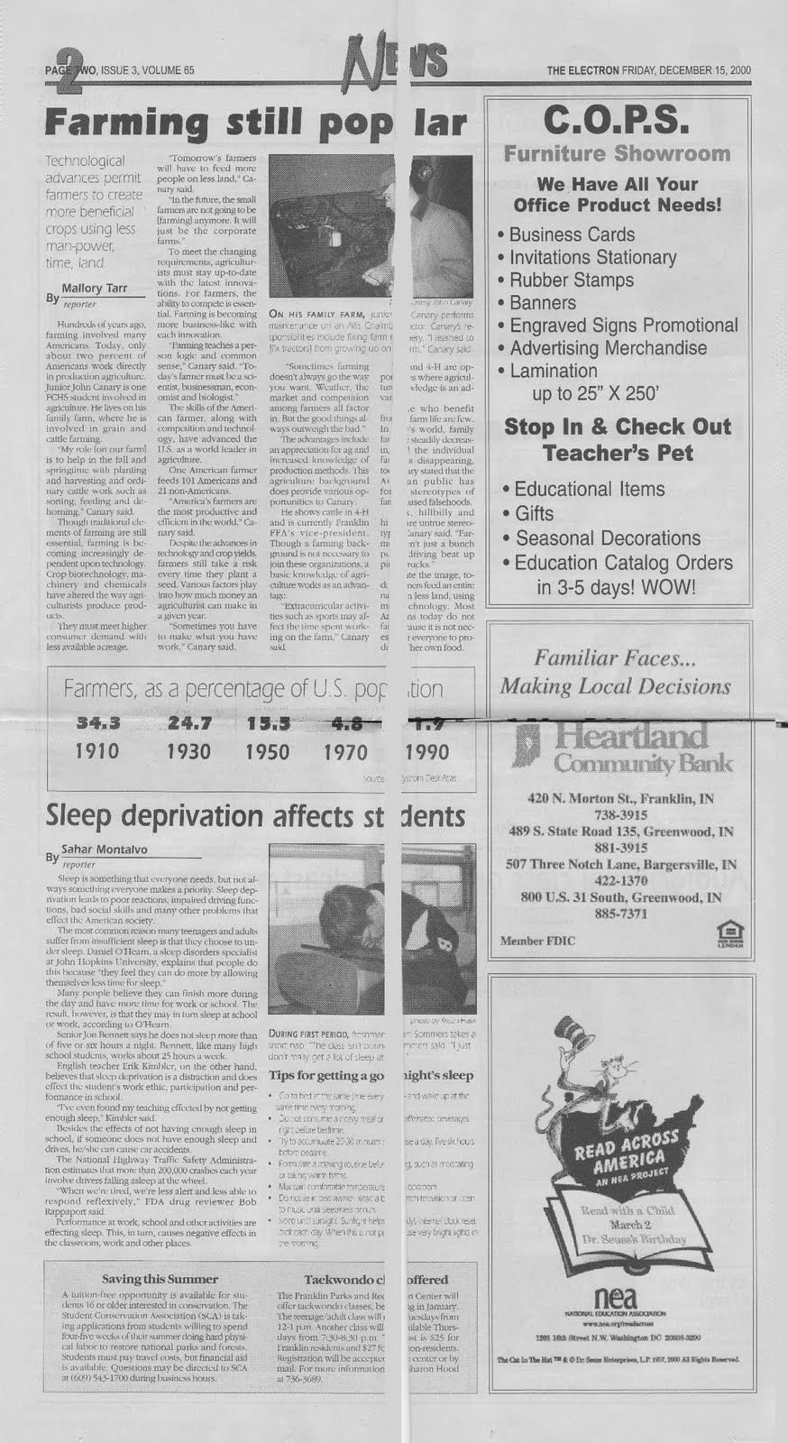 sample newspaper layout