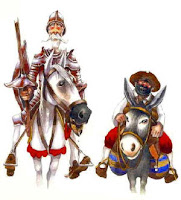 El Quijote y Sancho Panza.