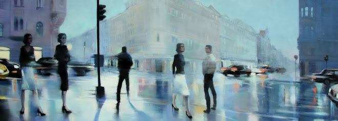 The sound of the high heel shoes, oil on canvas, 85 x 230 cm, 2010
