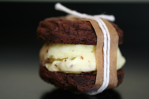 Triple Chocolate Fudge Cookie and Mint Chocolate Chip Ice Cream Sandwiches Triple Chocolate Fudge Cookie and Mint Chocolate Chip Ice Cream Sandwiches