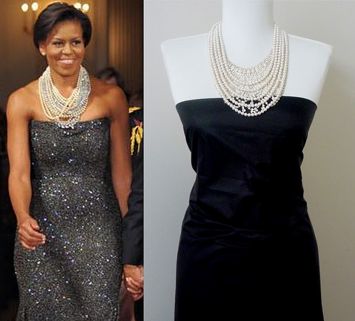 Ruby Mines Camelot Michelle Obama Inspired Swarovski Pearl And