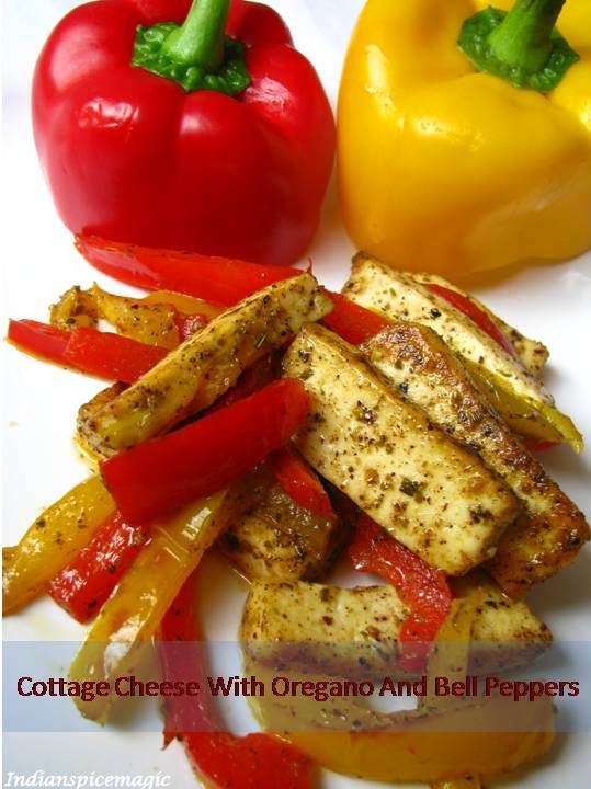 IndianSpiceMagic Cottage Cheese With Oregano And Bell Peppers