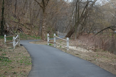 Bike trail, lower Wissahickon Park.