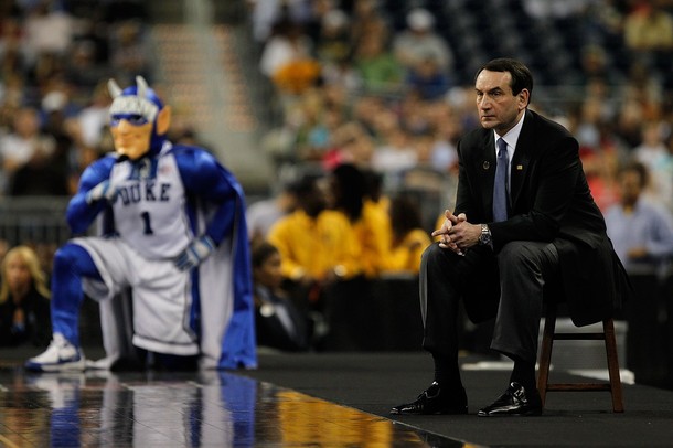 HOUSTON - MARCH 26: Head coach Mike Krzyzewski of the Duke Blue Devils and ... HOUSTON - MARCH 26: Head coach Mike Krzyzewski of the Duke Blue Devils and ...