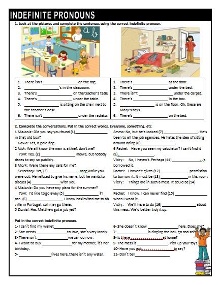 English house: Indefinite pronouns