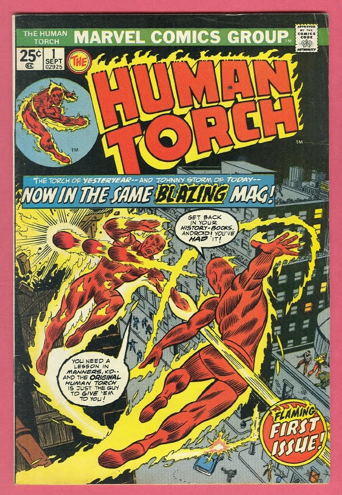 "I LOVE COMIC BOOKS!" the HUMAN TORCH vs the HUMAN TORCH