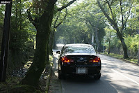 伊豆高原の桜並木のV36スカイライン