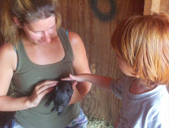 Michael pets a baby pig