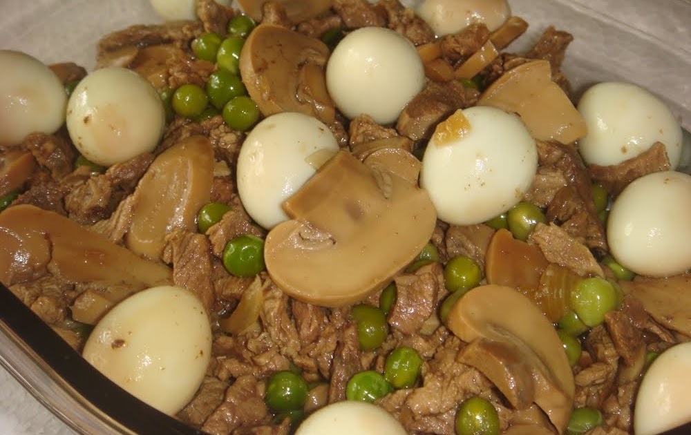 One Dish at a Time... Beef with Mushrooms and Quail Eggs