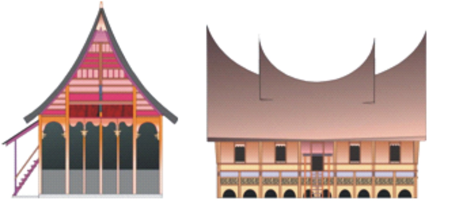 Gambar Rumah Adat Minangkabau Kartun