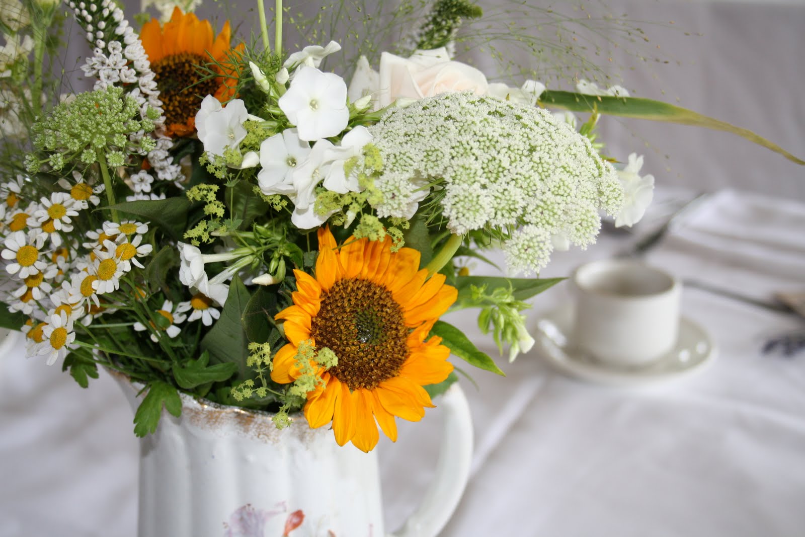 The Blossom Tree Sunflowers, teapots and jugs