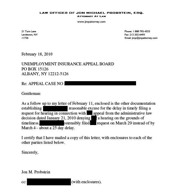 A Lawyer's Blog Jon Michael Probstein, Esq. UNEMPLOYMENT INSURANCE