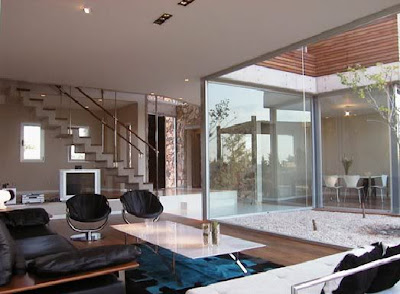 interior of the house of stone walls