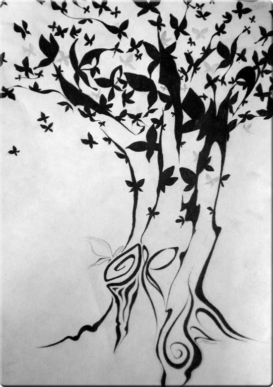 I tried to use a photograph of an old, beautiful oak tree from my I tried to use a photograph of an old, beautiful oak tree from my