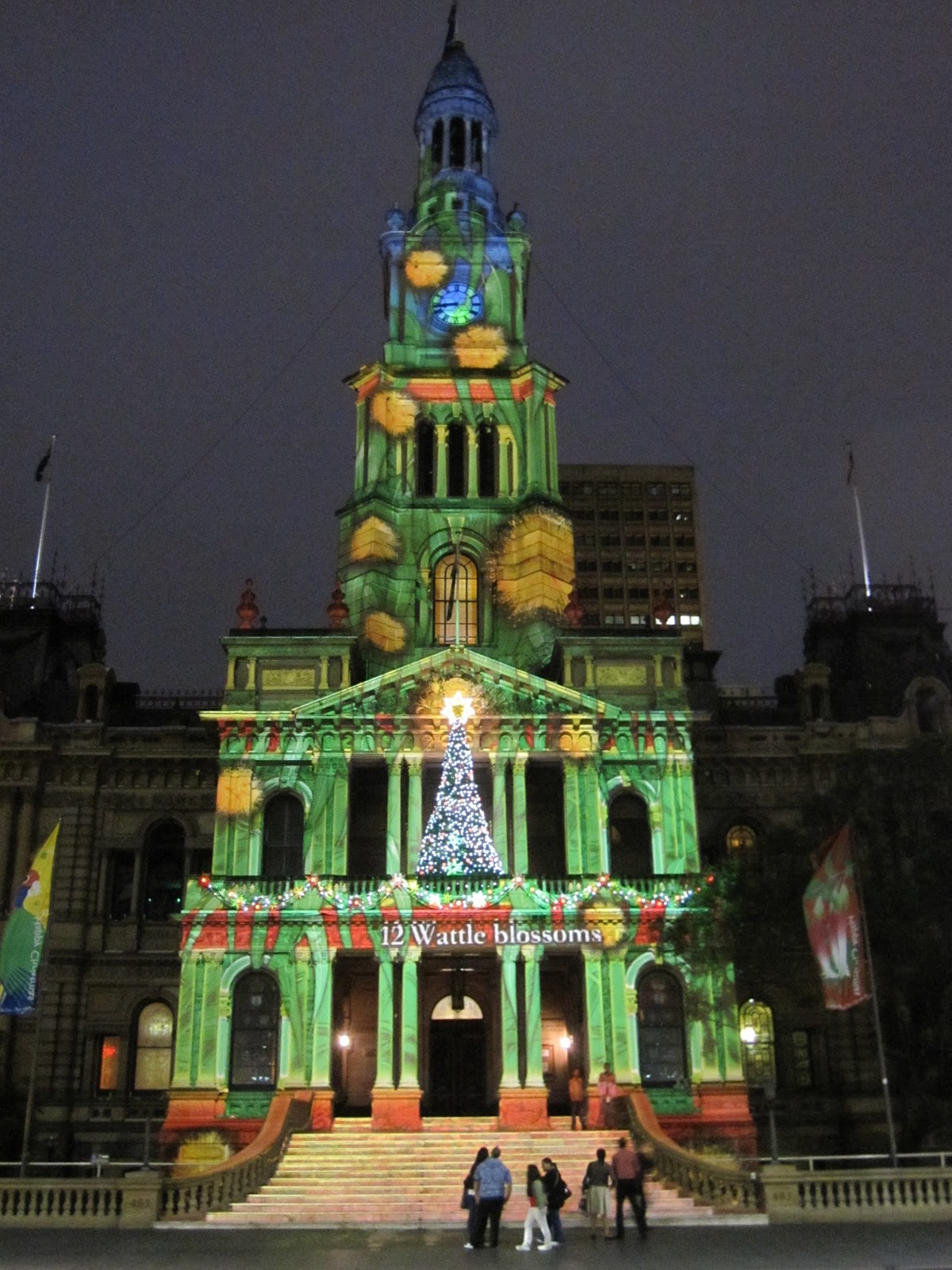 Sydney City and Suburbs Sydney Town Hall, Christmas Night Lights