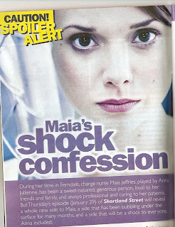 The latest edition of the TV Guide features this spoiler story revealing that Maia Jeffries killed Ethan Pierce in TV2's Shortland Street.