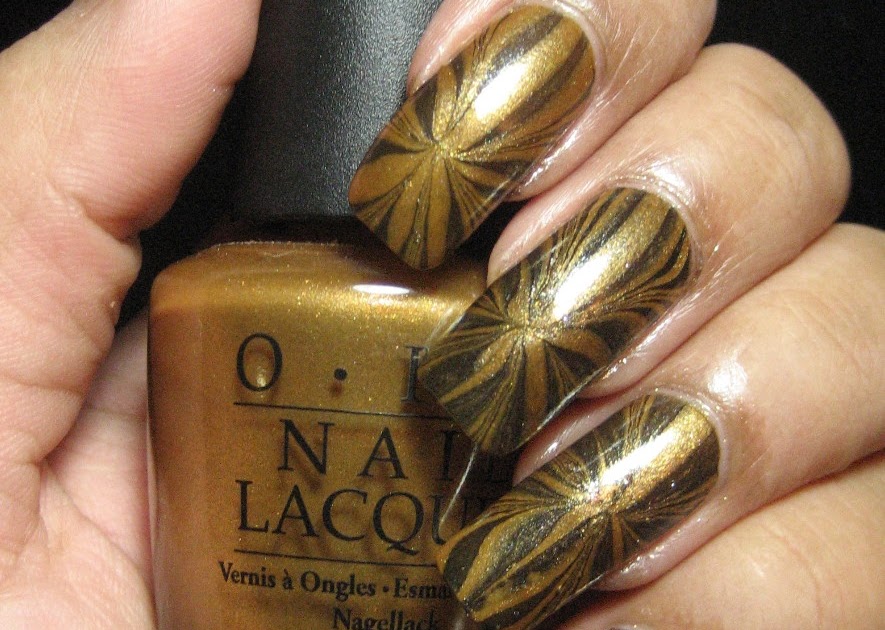10. Black and Gold Marble Nails - wide 3