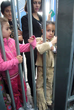 kids at kalandia checkpoint