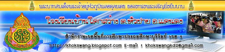 โรงเรียนบ้านโคกสว่าง ต.หัวฝาย อ.แคนดง สำนักงานเขตพื้นที่การศึกษาประถมศึกษาบุรีรัมย์ เขต ๔