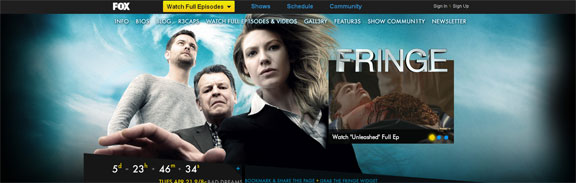 Fox Fringe Website nominated for Webbys