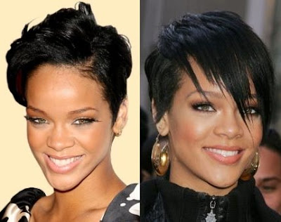 rihanna short hairstyles with bangs. Rihanna Short Hairstyles With