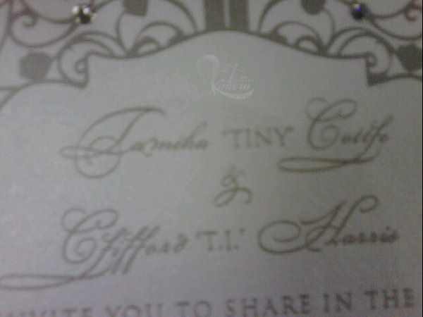 Hip Hop Gossip Site HHGS Exclusive TI Tiny 39s Wedding Invitation Hip Hop Gossip Site HHGS Exclusive TI Tiny 39s Wedding Invitation
