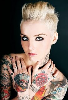 Female punk flower Tattoos hand