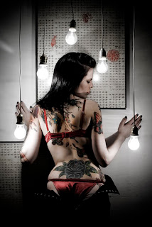 Hot girl with irish tattoo design art