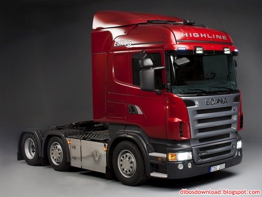 red scania trucks