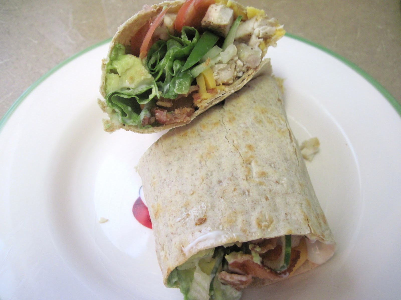 Luscious Low Carb Chicken Bacon Club Wrap
