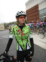 Lisa, at the start of le Tour de Femme. This was her first metric. Go Lisa!