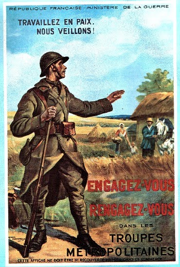 World War 1 Propaganda Posters France. Pre-war poster that calls to