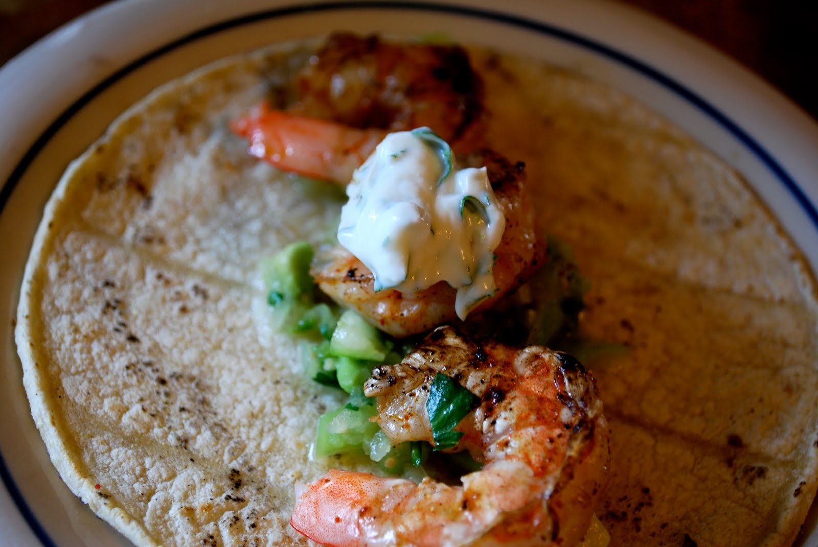 Chipotle Shrimp Tacos with Avocado Salsa Verde