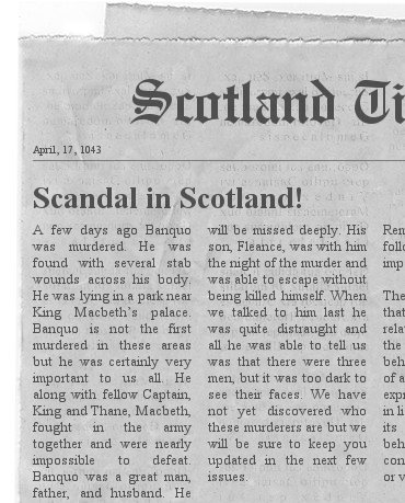 Macbeth newspaper project