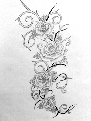 flower tattoo drawings. tribal flower tattoo designs