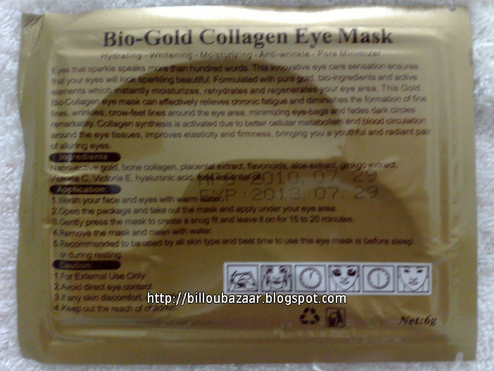 Billou Bazaar Bio Gold Collagen Eye Mask Our Best Seller!!