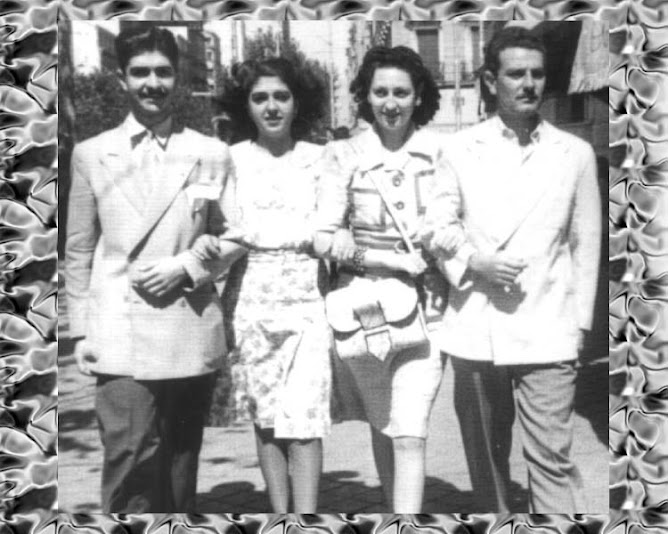 Manuel Martin Lobo y Francisco Trujillo Marin, con sus hermanas.