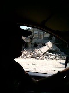 Mark Kirwin driving through Port-Au-Prince.