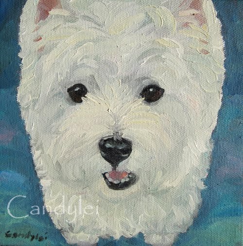 Westie, Art & Garden Bathing and Painting Westie Dogs