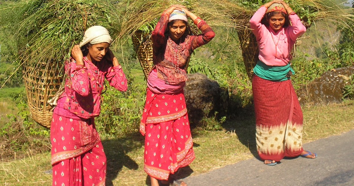 Wonderful Photos: nepali women in their typical dress in household work
