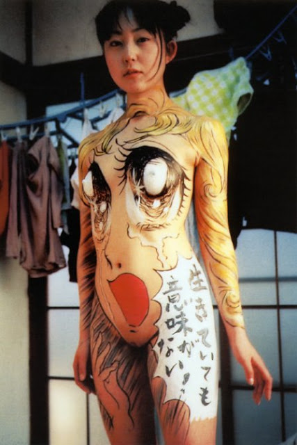 women body painting festival. Japanese Manga Body Painting