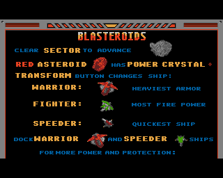 Pick your Blasteroids options
