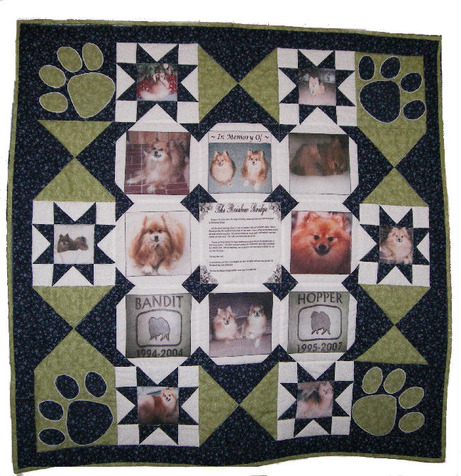 All Things Crafty Entering Pets on Quilts contest Pomeranian Memory